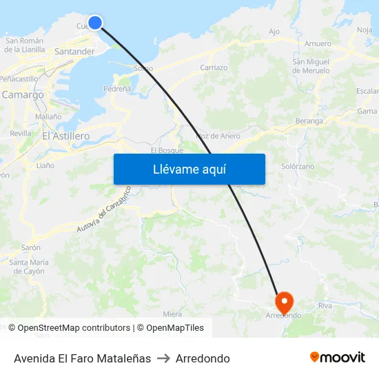 Avenida El Faro Mataleñas to Arredondo map