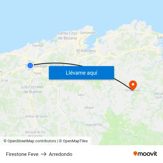 Firestone Feve to Arredondo map