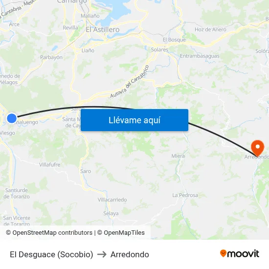 El Desguace (Socobio) to Arredondo map
