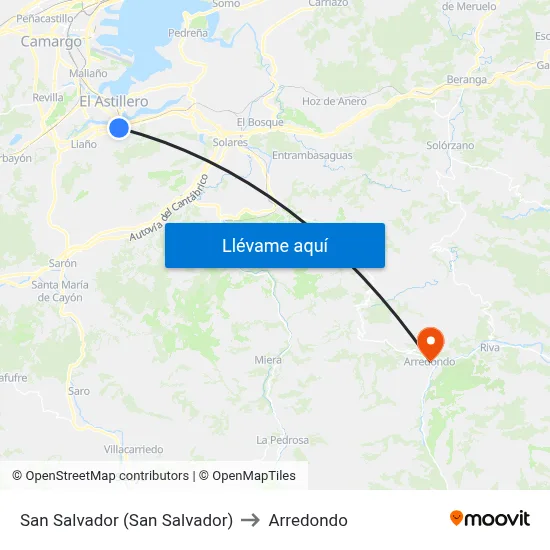 San Salvador (San Salvador) to Arredondo map