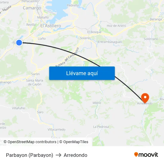 Parbayon (Parbayon) to Arredondo map