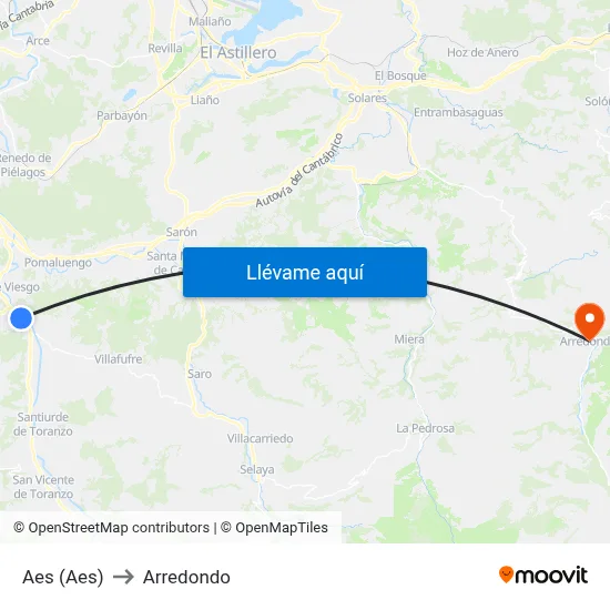 Aes (Aes) to Arredondo map