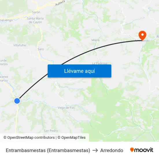 Entrambasmestas (Entrambasmestas) to Arredondo map