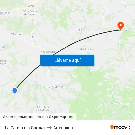 La Garma (La Garma) to Arredondo map