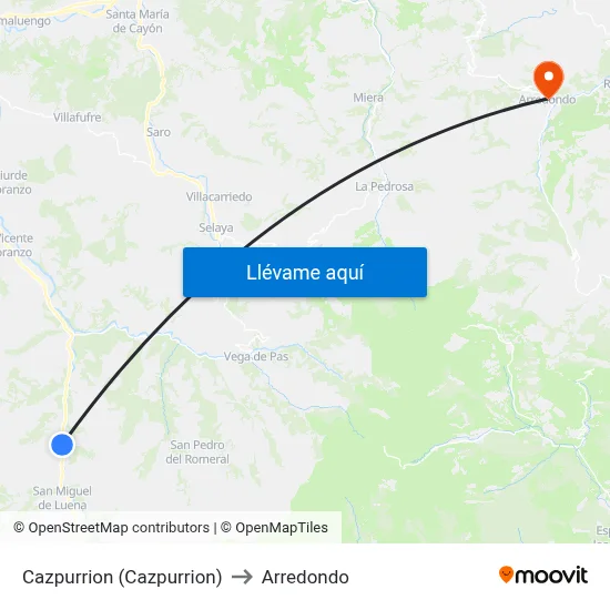 Cazpurrion (Cazpurrion) to Arredondo map