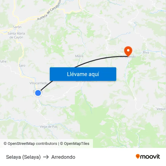 Selaya (Selaya) to Arredondo map