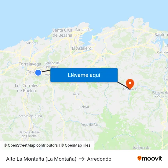 Alto La Montaña (La Montaña) to Arredondo map