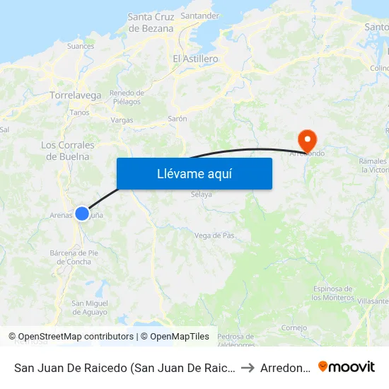 San Juan De Raicedo (San Juan De Raicedo) to Arredondo map