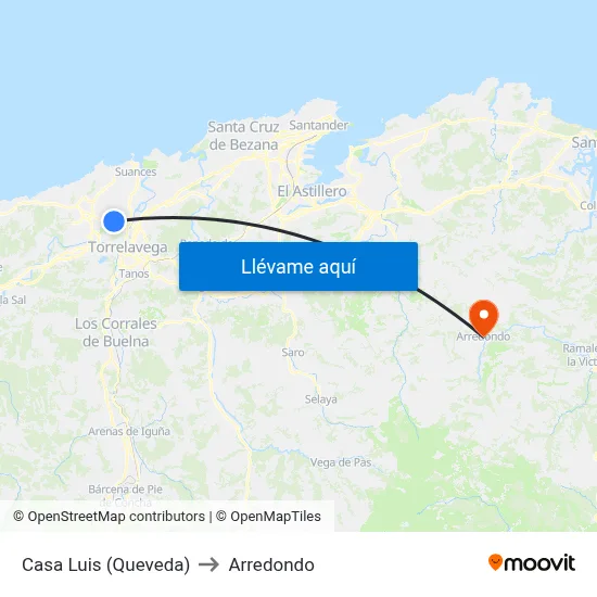 Casa Luis (Queveda) to Arredondo map