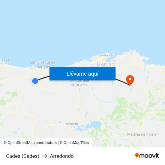 Cades (Cades) to Arredondo map