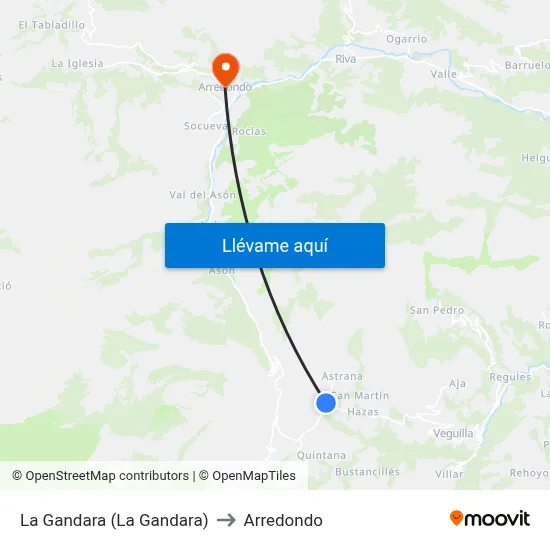 La Gandara (La Gandara) to Arredondo map