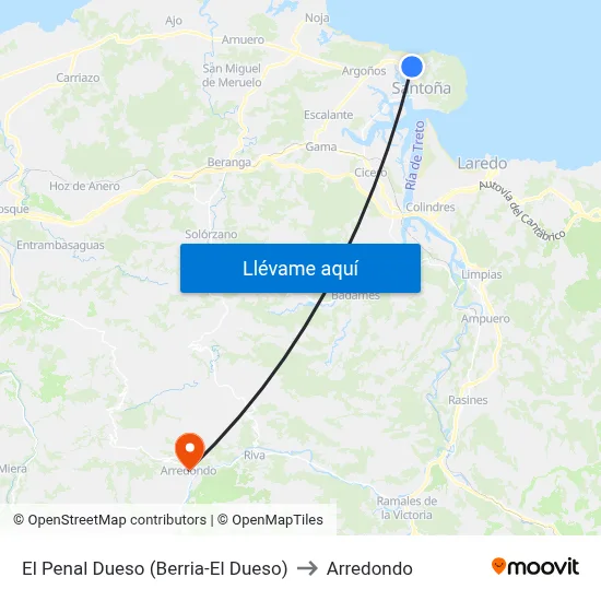 El Penal Dueso (Berria-El Dueso) to Arredondo map