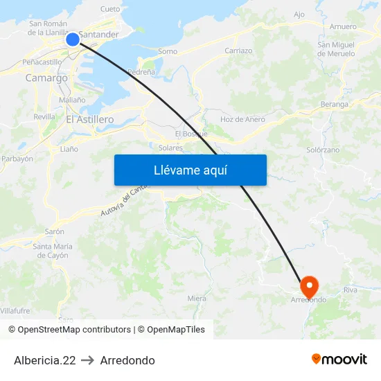 Albericia.22 to Arredondo map