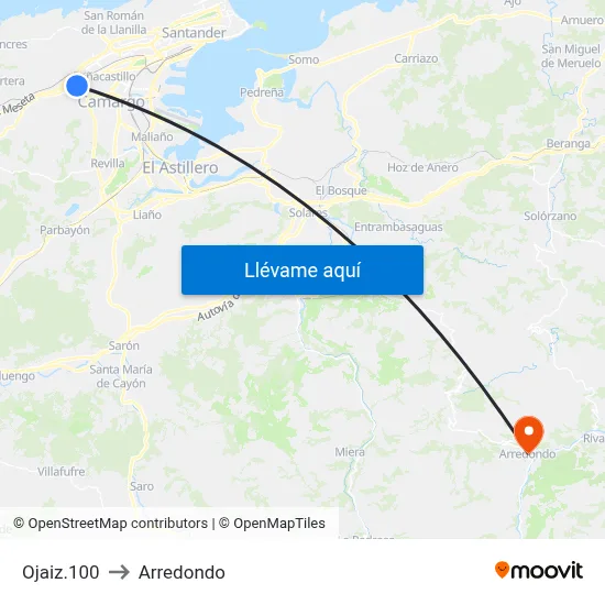 Ojaiz.100 to Arredondo map