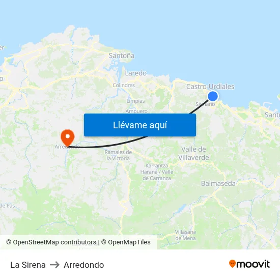 La Sirena to Arredondo map