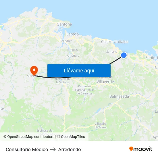 Consultorio Médico to Arredondo map