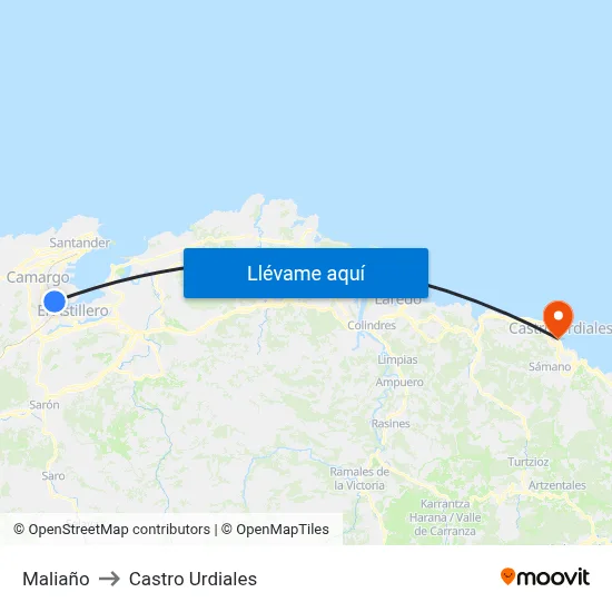 Maliaño to Castro Urdiales map