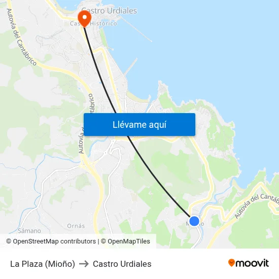 La Plaza (Mioño) to Castro Urdiales map