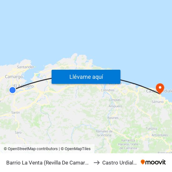 Barrio La Venta (Revilla De Camargo) to Castro Urdiales map