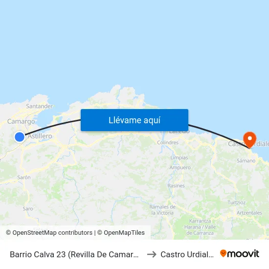 Barrio Calva 23 (Revilla De Camargo) to Castro Urdiales map