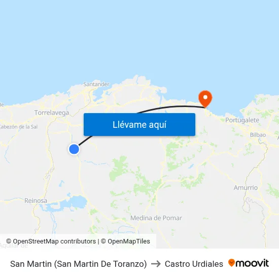 San Martin (San Martin De Toranzo) to Castro Urdiales map