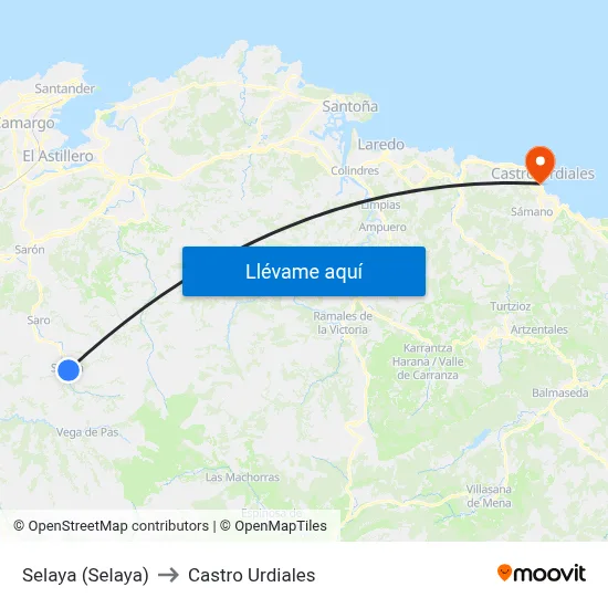 Selaya (Selaya) to Castro Urdiales map