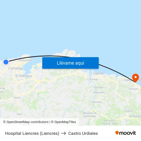Hospital Liencres (Liencres) to Castro Urdiales map
