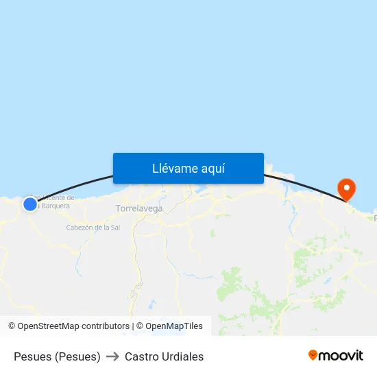 Pesues (Pesues) to Castro Urdiales map
