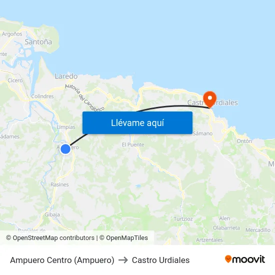 Ampuero Centro (Ampuero) to Castro Urdiales map