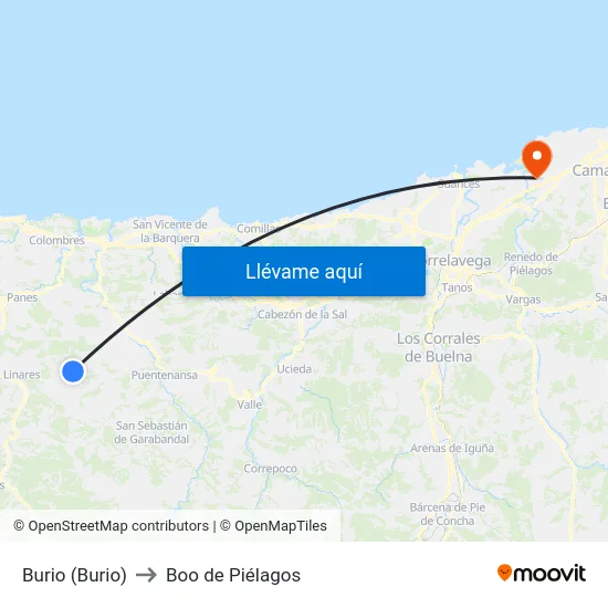 Burio (Burio) to Boo de Piélagos map
