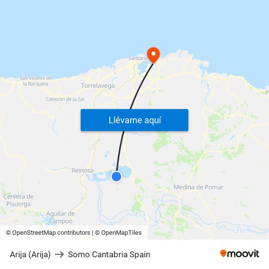 Arija (Arija) to Somo Cantabria Spain map