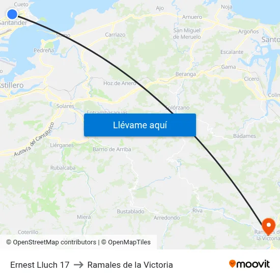 Ernest Lluch 17 to Ramales de la Victoria map