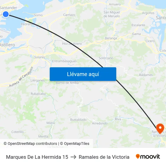 Marques De La Hermida 15 to Ramales de la Victoria map