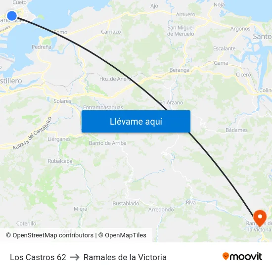 Los Castros 62 to Ramales de la Victoria map