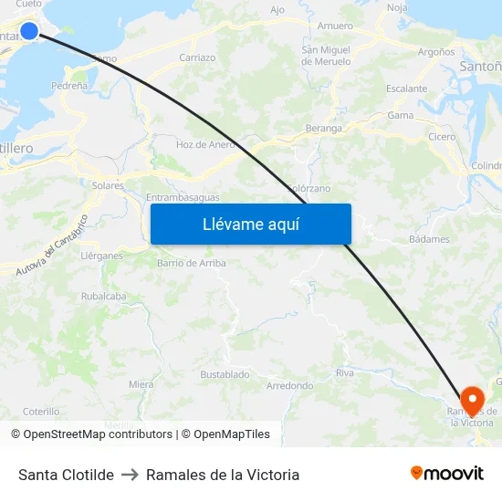 Santa Clotilde to Ramales de la Victoria map