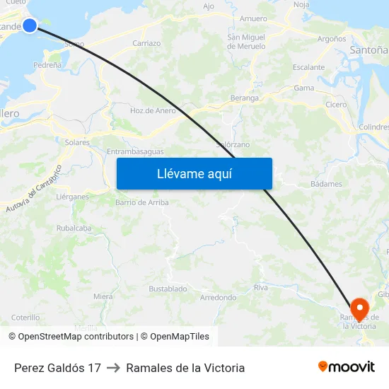 Perez Galdós 17 to Ramales de la Victoria map