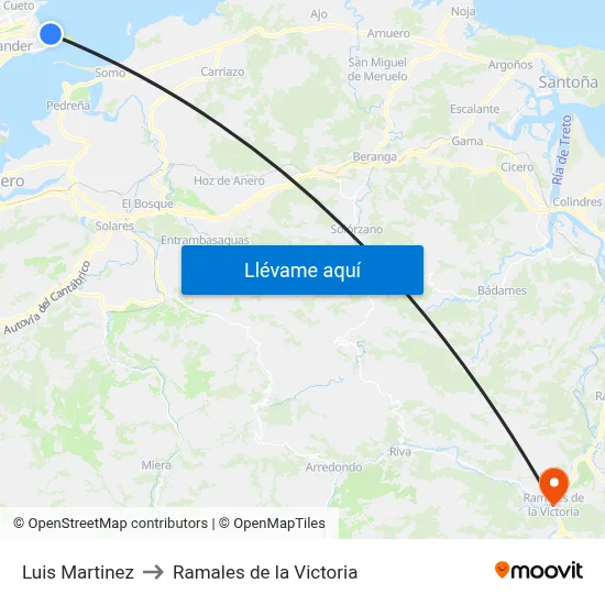 Luis Martinez to Ramales de la Victoria map