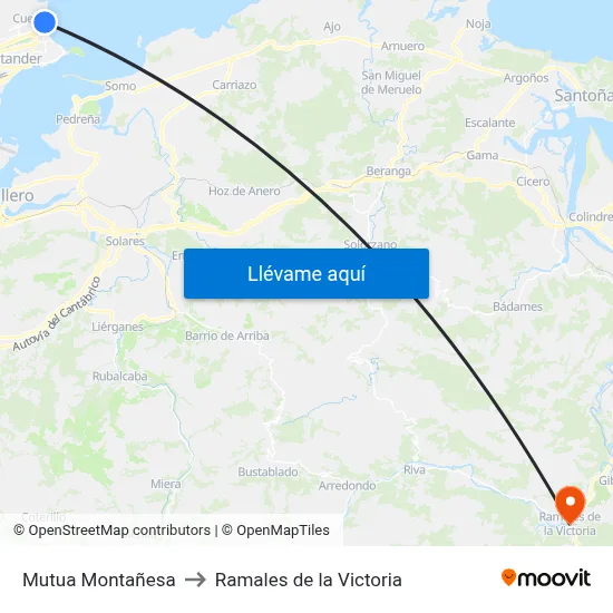 Mutua Montañesa to Ramales de la Victoria map