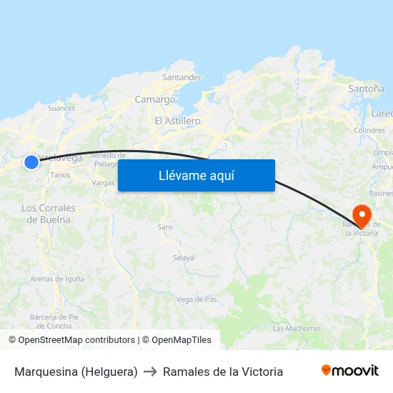 Marquesina (Helguera) to Ramales de la Victoria map