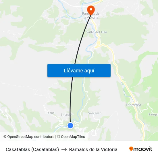 Casatablas (Casatablas) to Ramales de la Victoria map