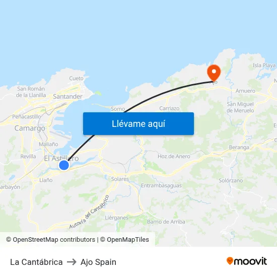 La Cantábrica to Ajo Spain map