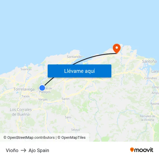 Vioño to Ajo Spain map