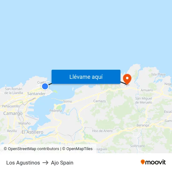 Los Agustinos to Ajo Spain map