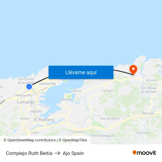 Complejo Ruth Beitia to Ajo Spain map