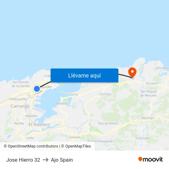 Jose Hierro 32 to Ajo Spain map