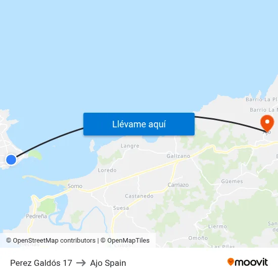 Perez Galdós 17 to Ajo Spain map