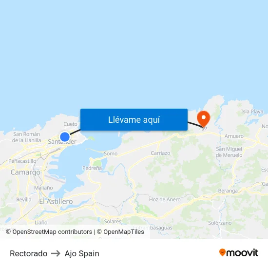 Rectorado to Ajo Spain map