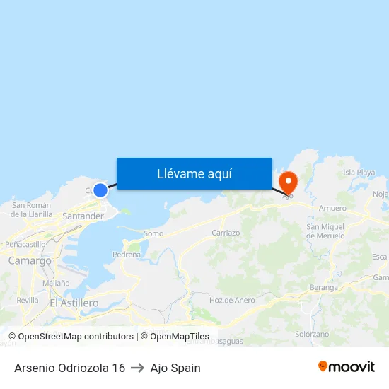 Arsenio Odriozola 16 to Ajo Spain map