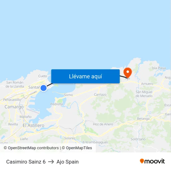Casimiro Sainz 6 to Ajo Spain map
