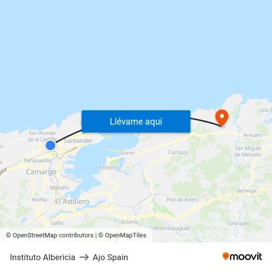 Instituto Albericia to Ajo Spain map